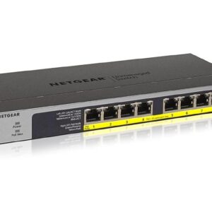 GS108LP - NETGEAR - 8Port POE/POE+ Gigabit Unmanaged Switch, 60W PoE power budget - adj (Desktop/Wall /Rack Mountable)