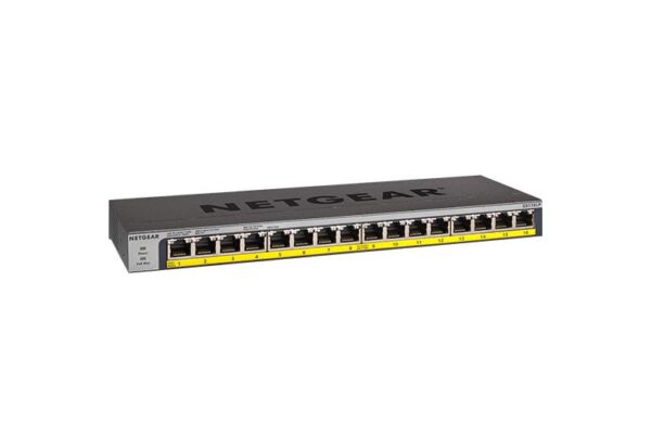 GS116PP - NETGEAR - 16Port POE/POE+ Gigabit Unmanaged Switch, 183W PoE power budget - adj (Desktop/Wall /Rack Mountable)